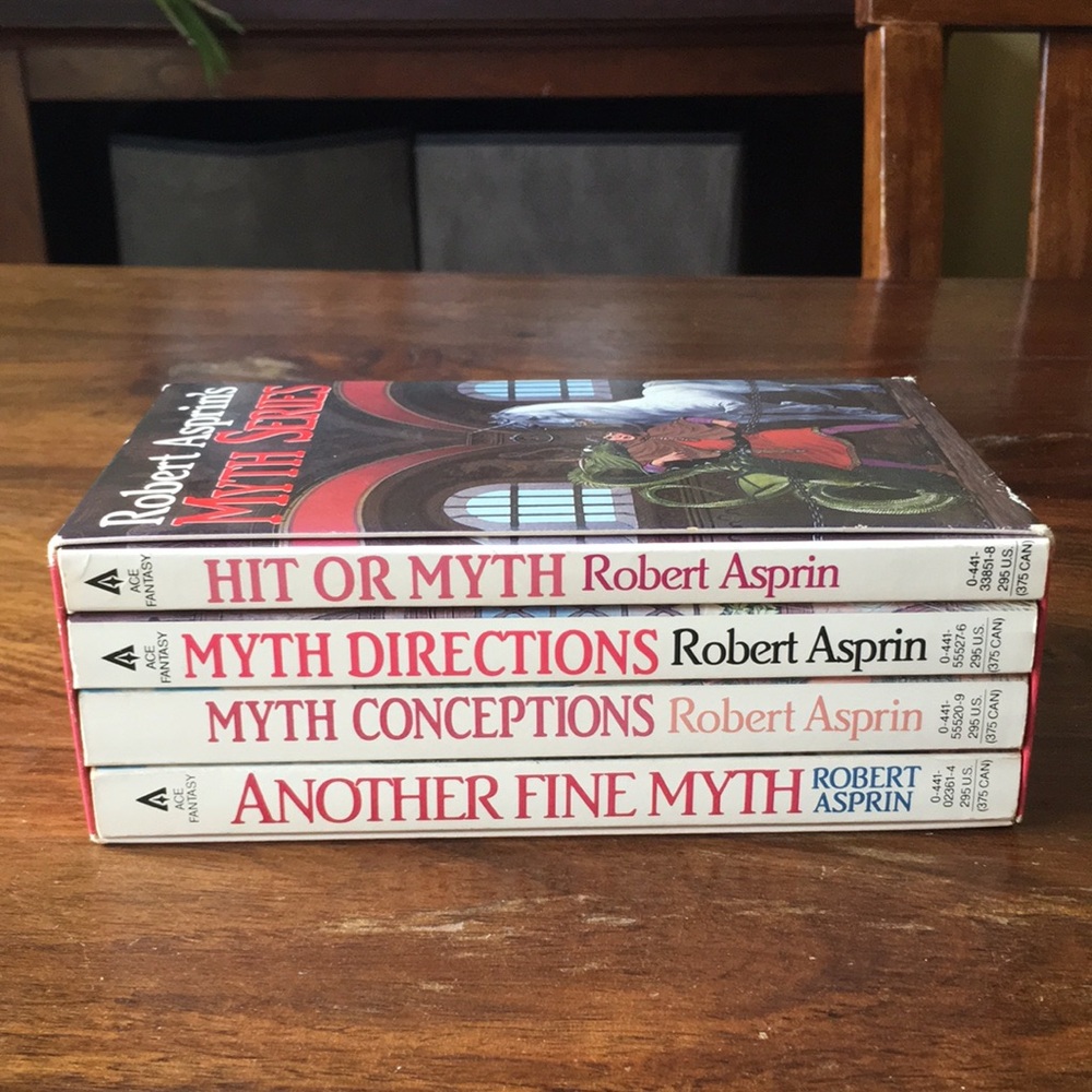 4 Robert Asprin Myth Series Vintage Paperback Books Boxed Set